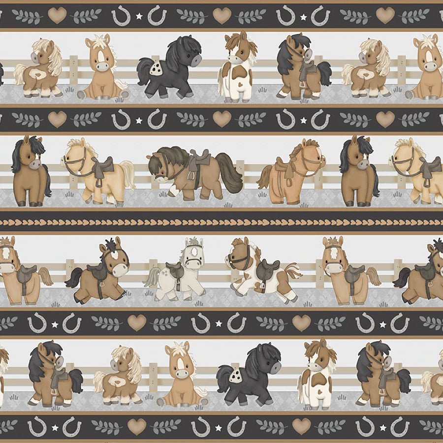 Tiny Trots Pony Stripe Multi - Henry Glass from Fort Worth Fabric Studio