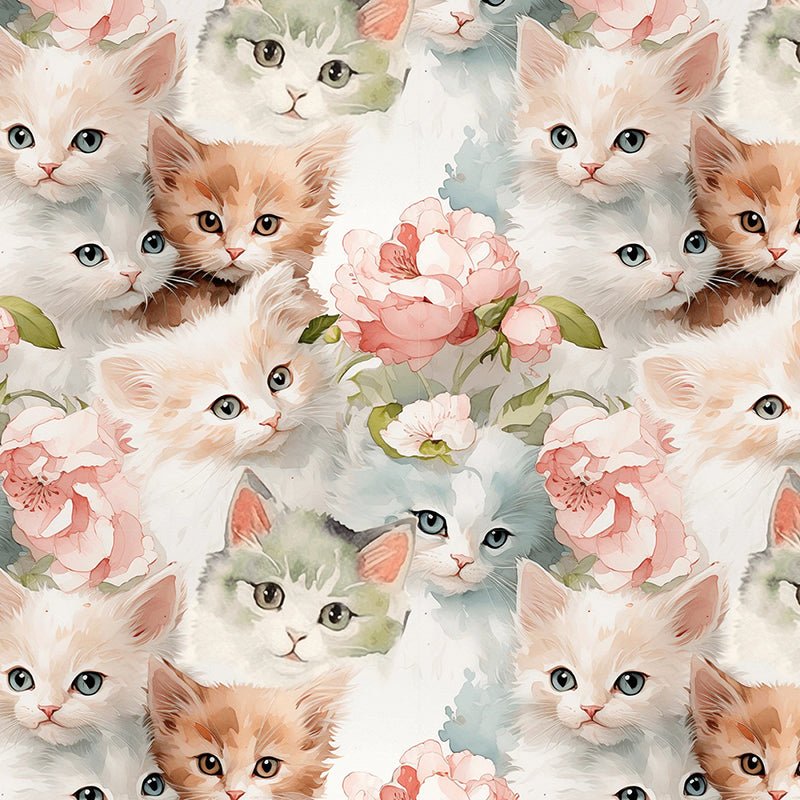 Too Cute Shabby Chic Cats - David Textiles from Fort Worth Fabric Studio