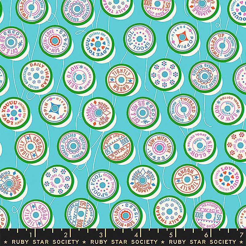 Trinketry Spools Turquoise - Ruby Star Society from Fort Worth Fabric Studio
