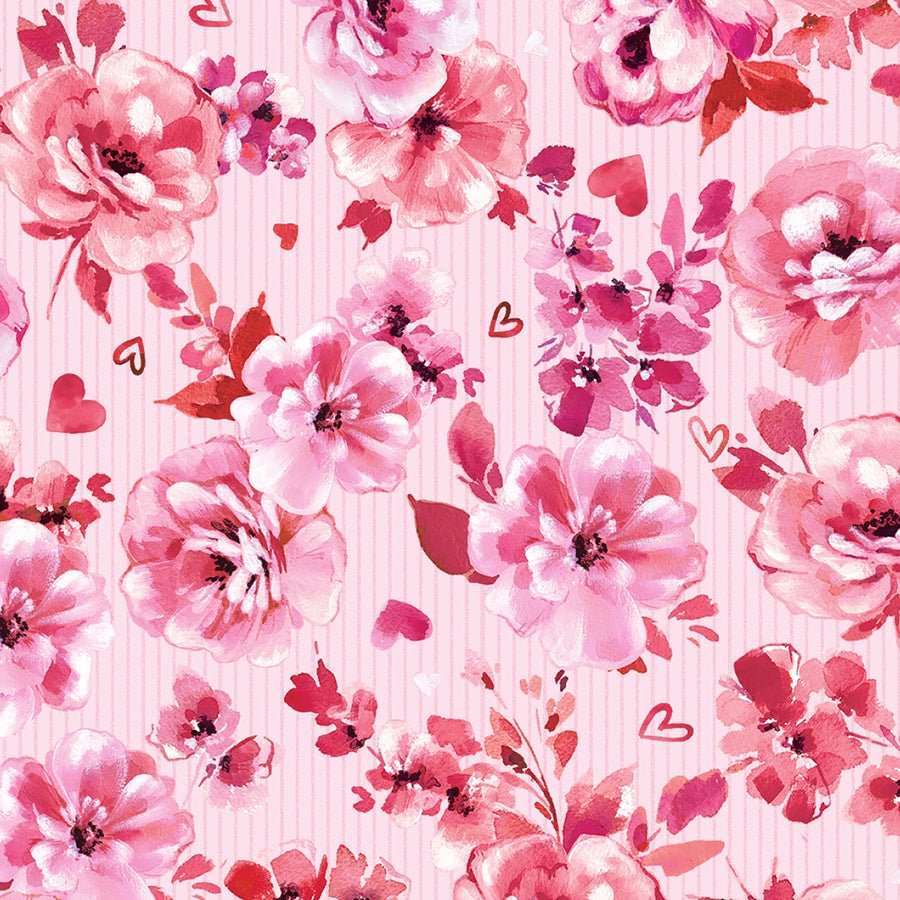 True Love Pretty Blooms Pink - 3 Wishes Fabric from Fort Worth Fabric Studio
