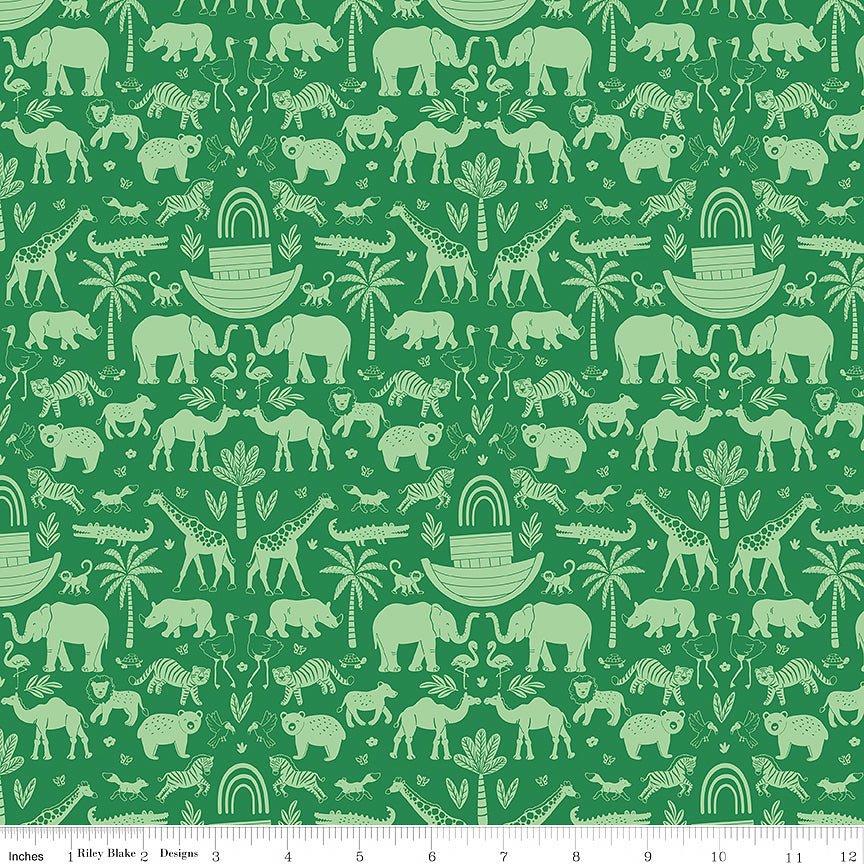 Two by Two Ark Adventures Green - Riley Blake from Fort Worth Fabric Studio