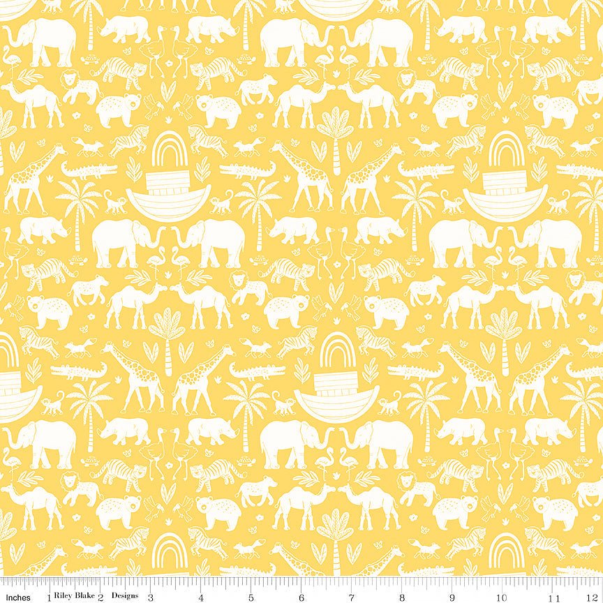 Two by Two Ark Adventures Yellow - Riley Blake from Fort Worth Fabric Studio