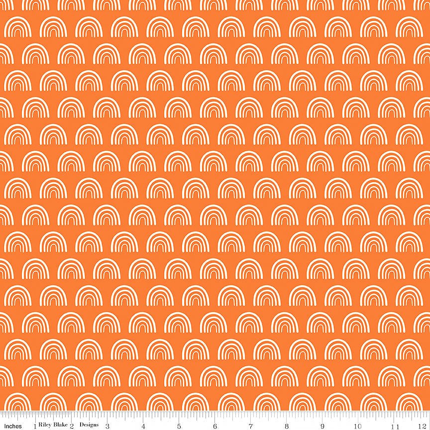 Two by Two Chasing Rainbows Orange - Riley Blake from Fort Worth Fabric Studio