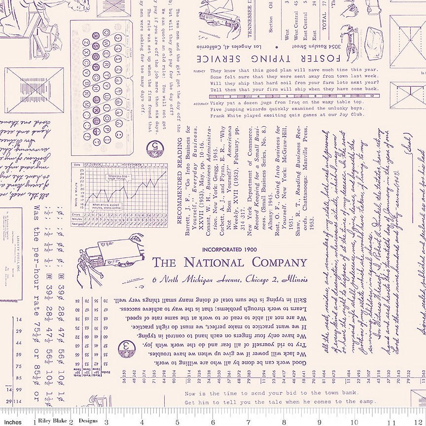 TYPE/ography Background Plum - Riley Blake from Fort Worth Fabric Studio