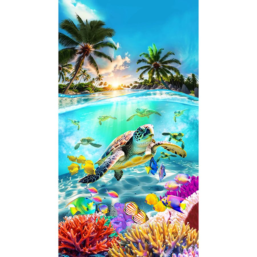 Underwater Paradise 24" Sea Life Panel Multi - Timeless Treasures from Fort Worth Fabric Studio