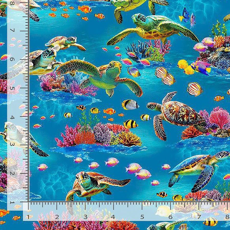 Underwater Paradise Sea Life Sea - Timeless Treasures from Fort Worth Fabric Studio