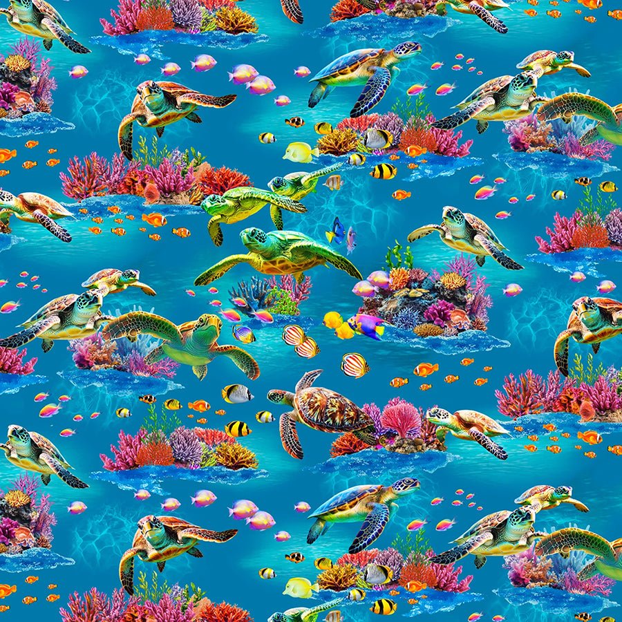 Underwater Paradise Sea Life Sea - Timeless Treasures from Fort Worth Fabric Studio