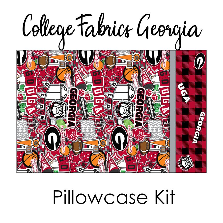 University of Georgia Bulldogs Pillowcase Kit from FWFS - Fort Worth Fabric Studio from Fort Worth Fabric Studio