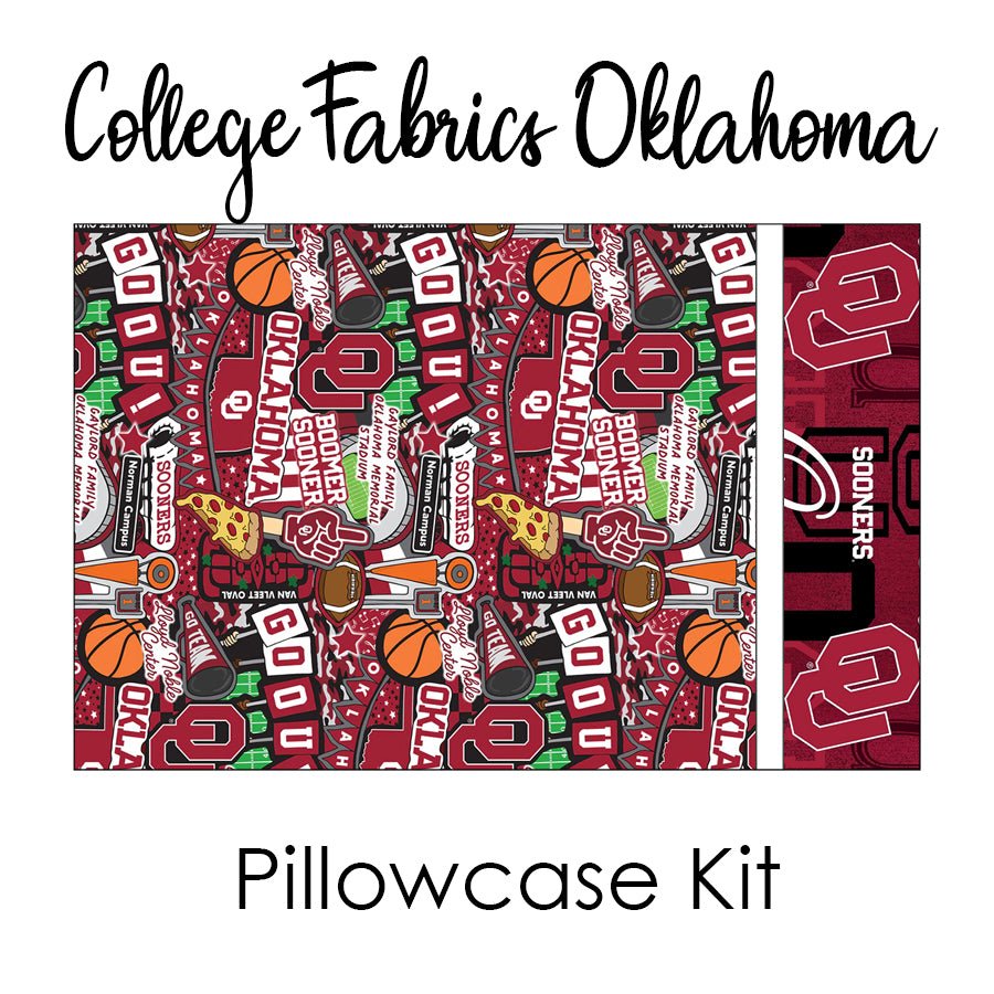 University of Oklahoma Sooners Pillowcase Kit from FWFS - Fort Worth Fabric Studio from Fort Worth Fabric Studio