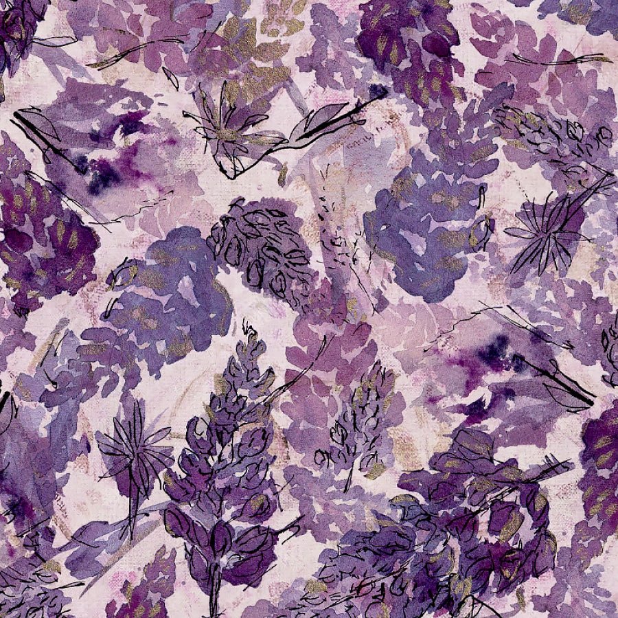 Valley View Lupine Aubergine - Henry Glass from Fort Worth Fabric Studio