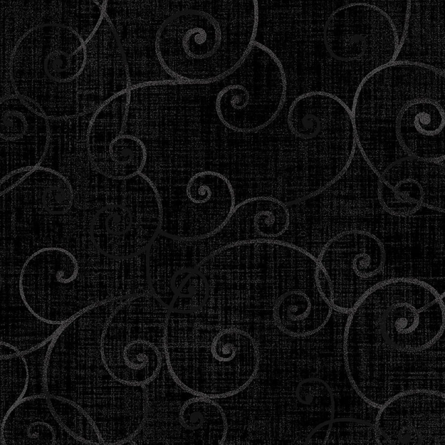 Whimsy Basics Swirls Black - Henry Glass from Fort Worth Fabric Studio