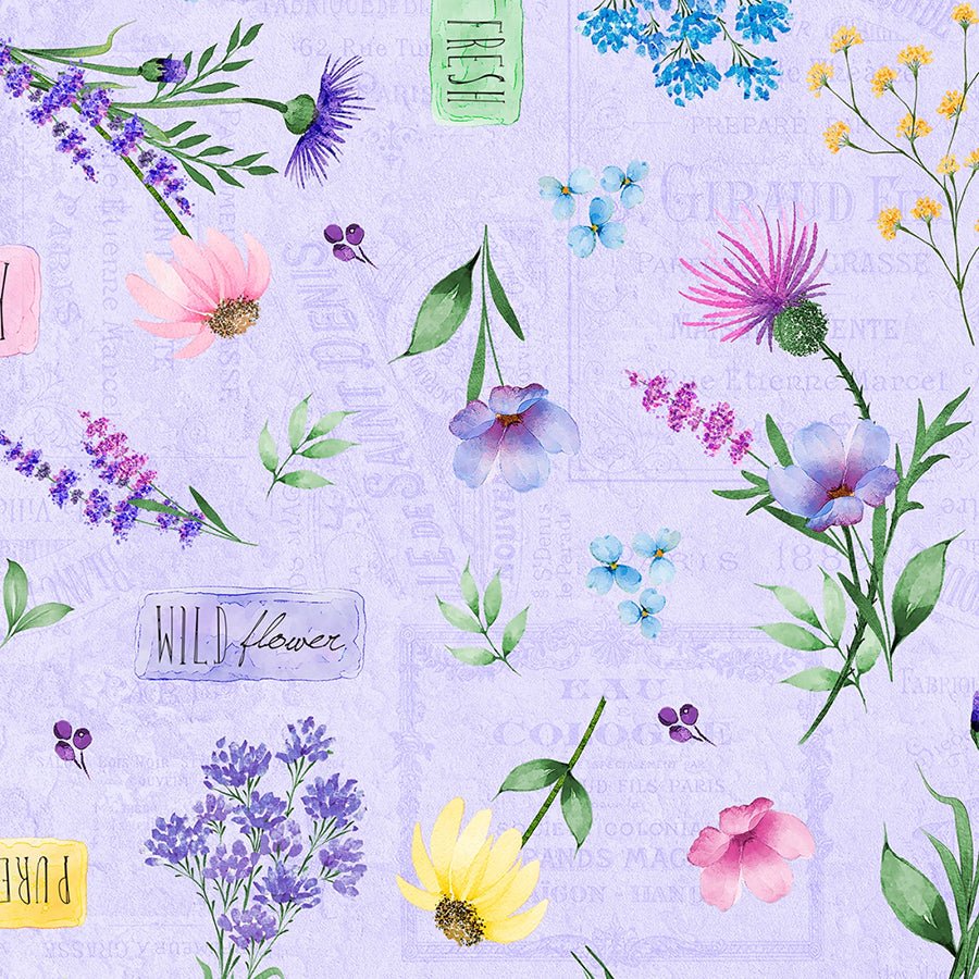 Wildflower Meadow Large All Over Purple - Wilmington Prints from Fort Worth Fabric Studio