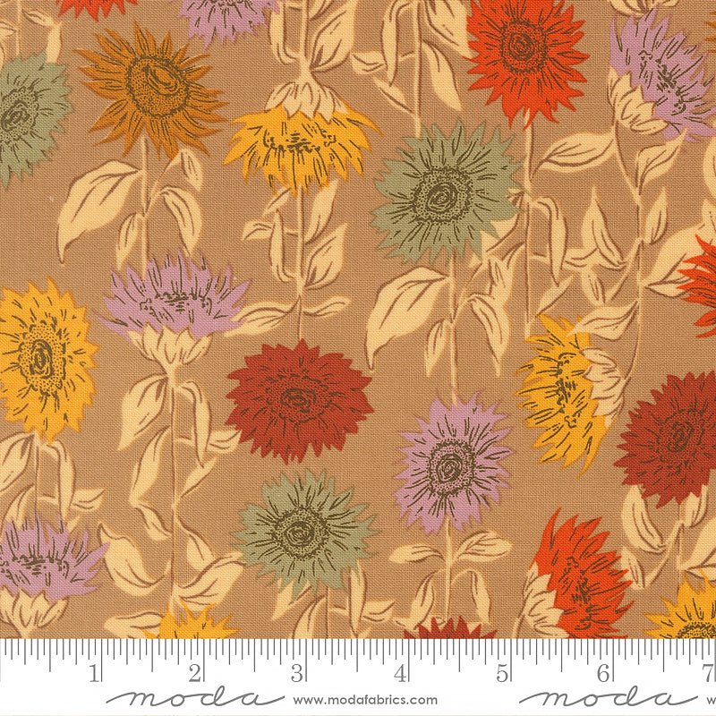 Windfall Sunflower Field Oatmeal - Moda from Fort Worth Fabric Studio