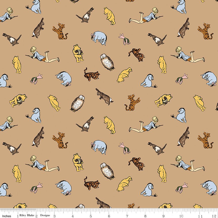 Winnie the Pooh Characters Brown - Riley Blake from Fort Worth Fabric Studio