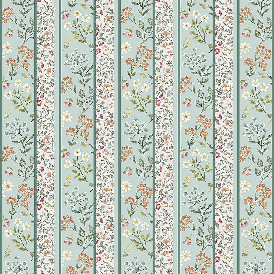 Woodland Heart Small Stripe Blue Multi - Northcott from Fort Worth Fabric Studio