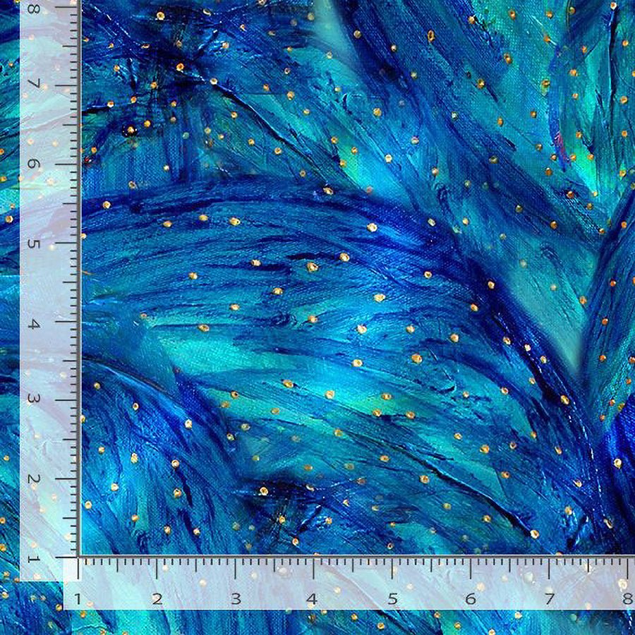 108" Wide Quilt Backing Magical Fairy Brush Turquoise - Timeless Treasures from Fort Worth Fabric Studio
