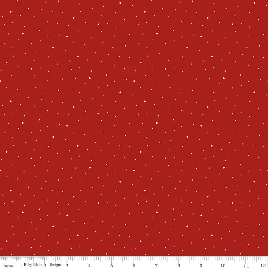 Dapple Dot Barn Red - Riley Blake from Fort Worth Fabric Studio