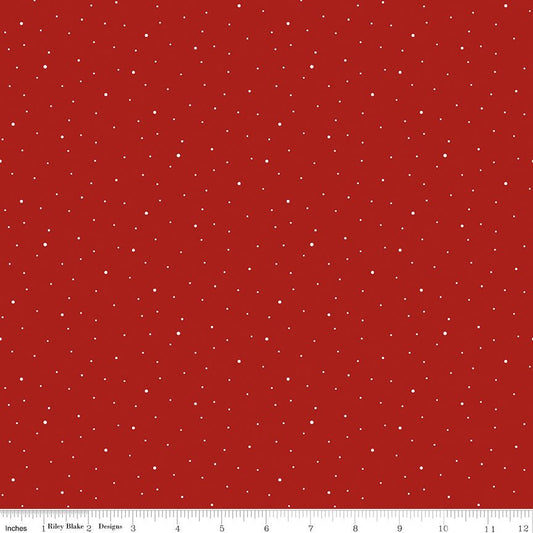 Dapple Dot Barn Red - Riley Blake from Fort Worth Fabric Studio