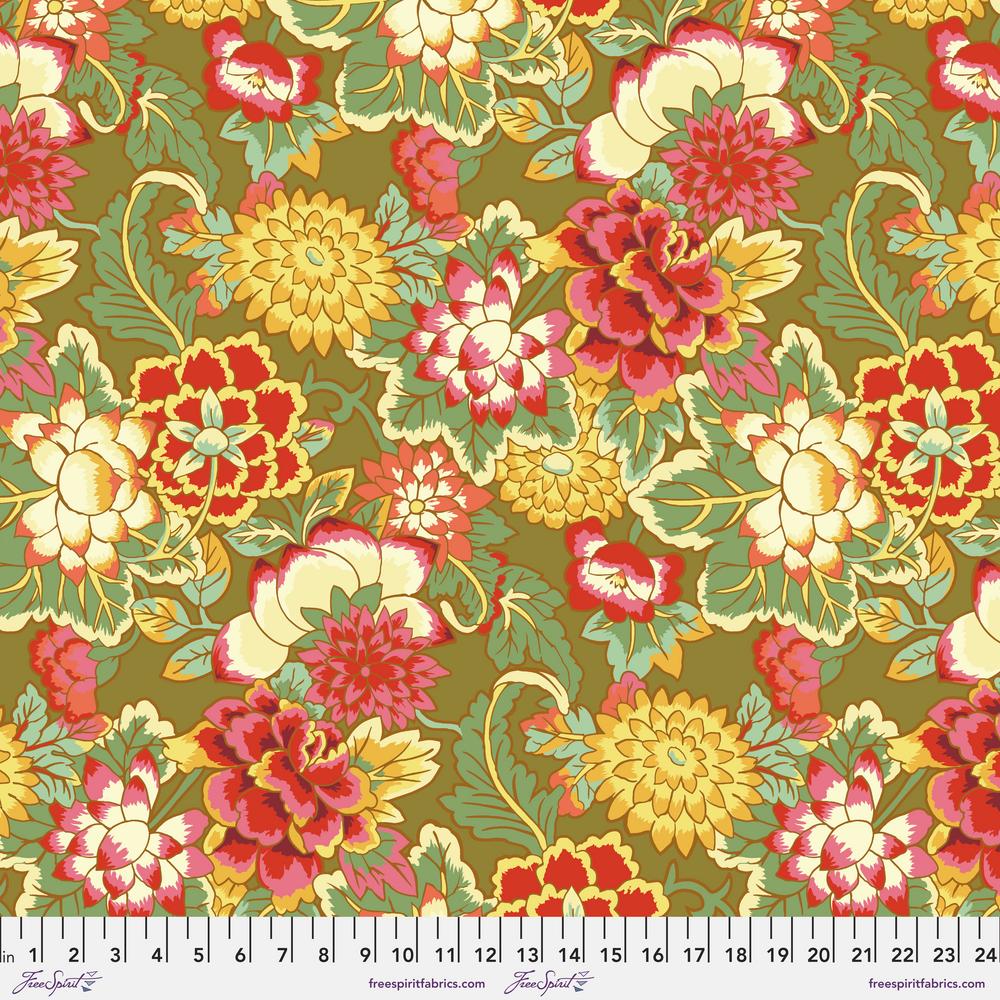 Kaffe Fassett Collective Cloisonne Moss - Free Spirit from Fort Worth Fabric Studio