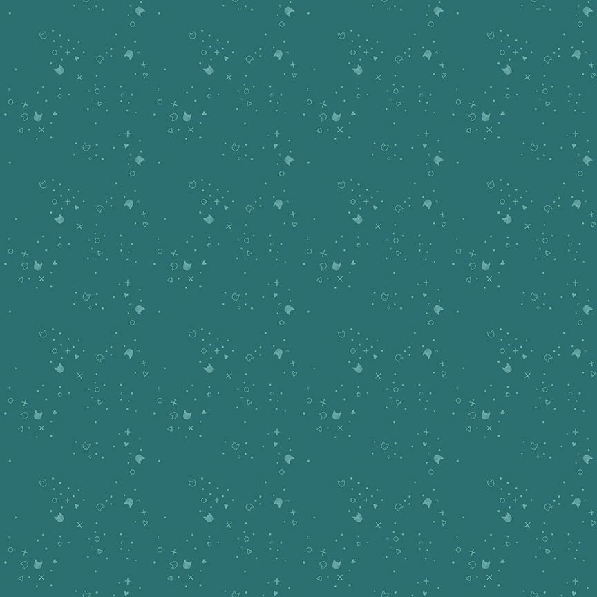 Kitty Litter Teal - Dear Stella from Fort Worth Fabric Studio