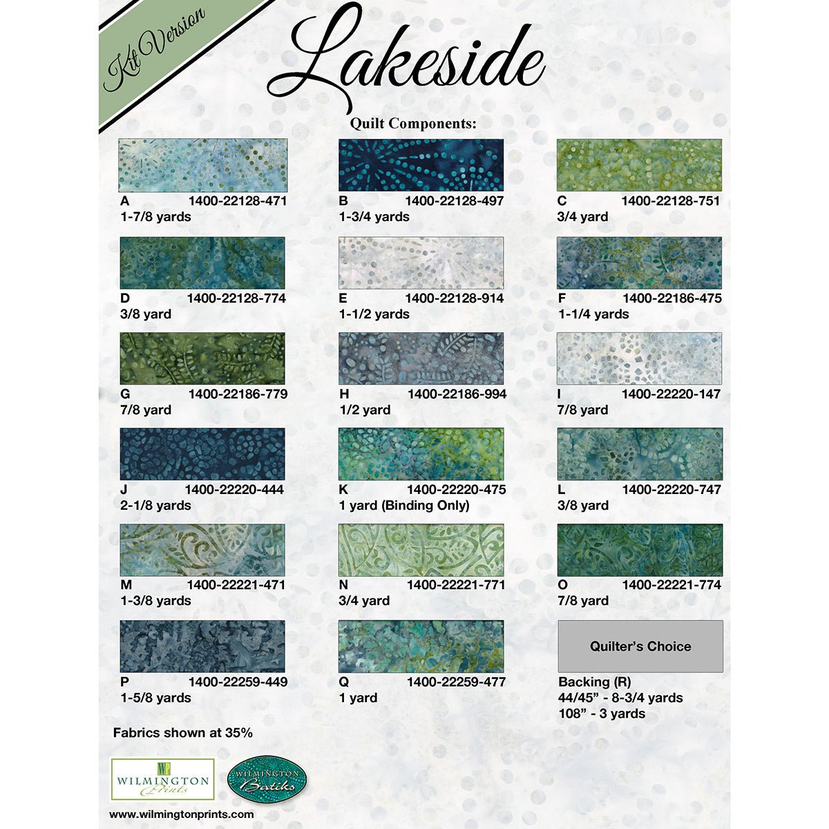 Lakeside Quilt Pattern from Wilmington PDF Download - Wilmington Prints from Fort Worth Fabric Studio