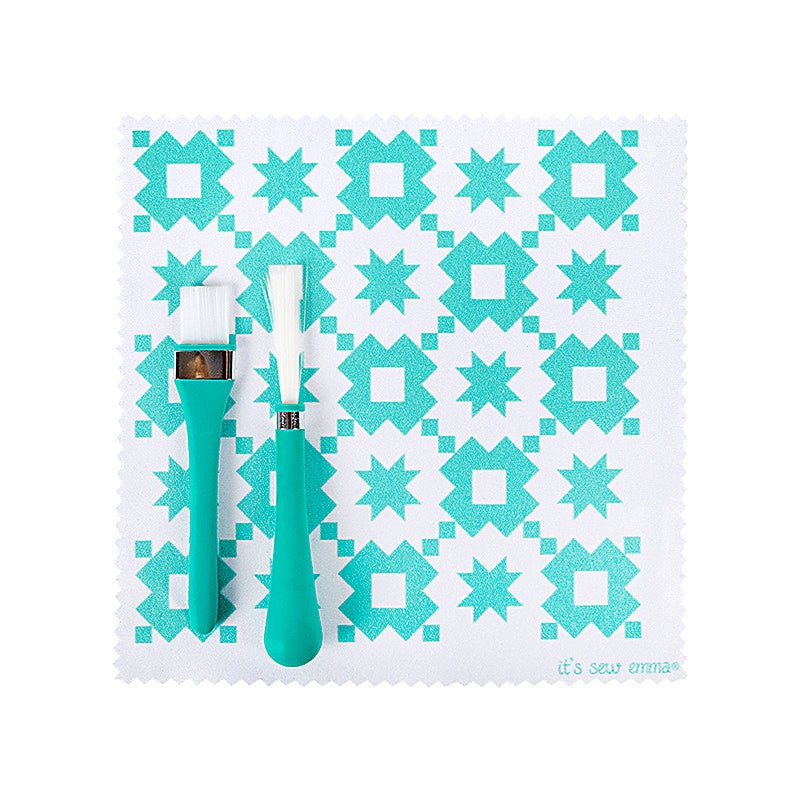 Teal Oh Sew Clean Brush and Cloth Set - It's Sew Emma from Fort Worth Fabric Studio