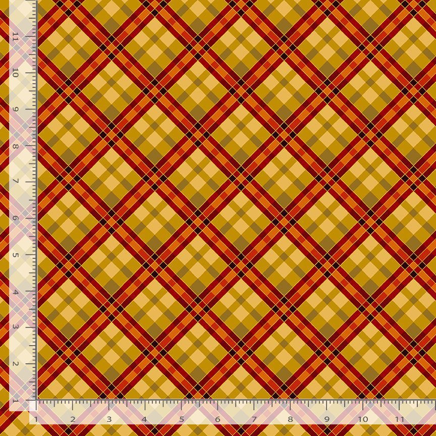 Thankful Plaid Harvest Metallic - Timeless Treasures from Fort Worth Fabric Studio